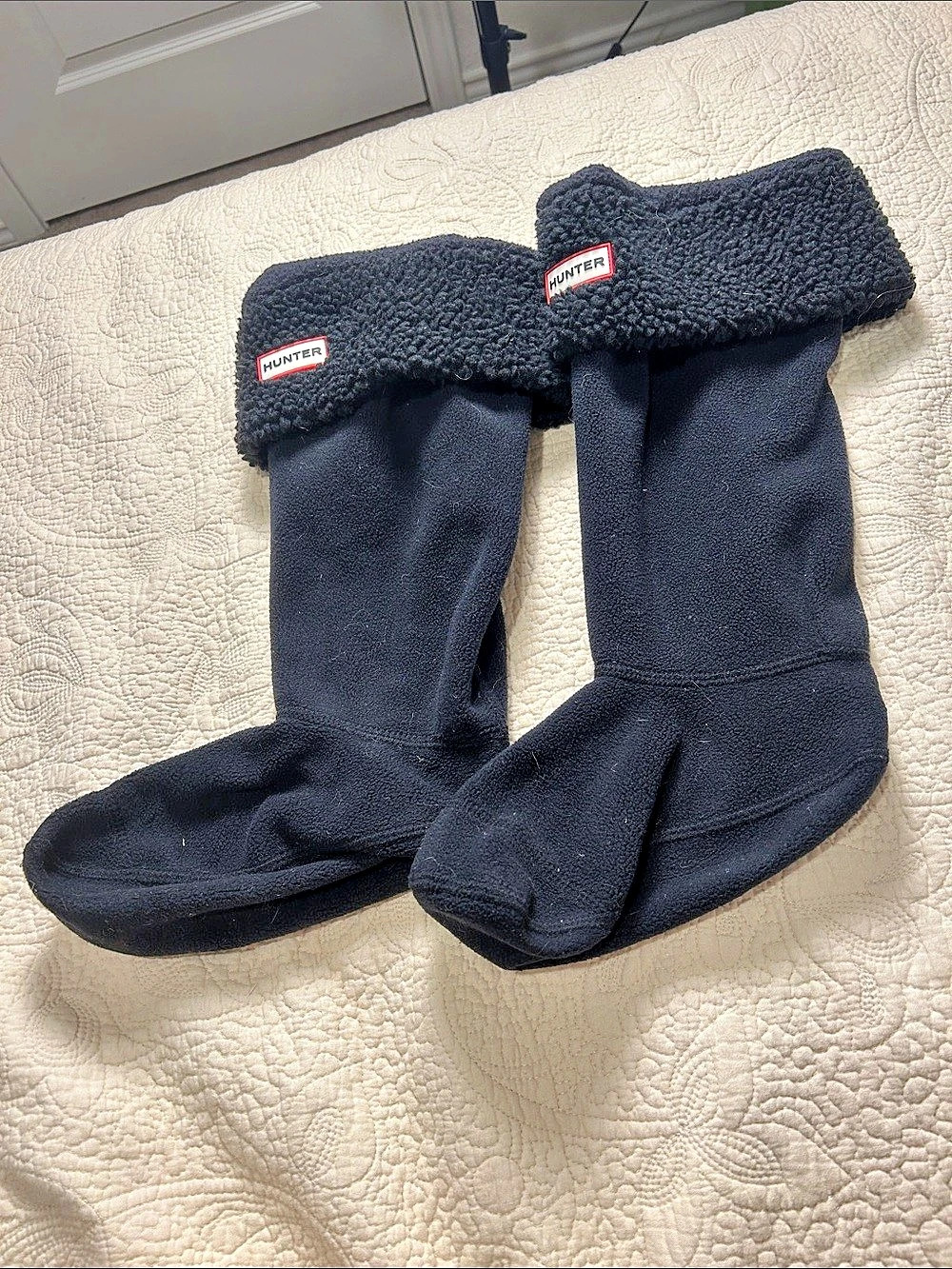Hunter Original Sheepy Fleece Cuff Boot Socks Black US 6-8